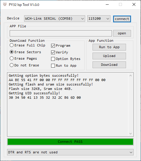 py32 isp connected