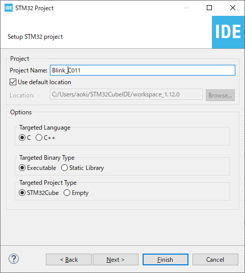 CubeIDE MCU select